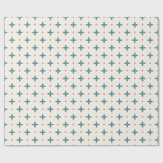 Geometric Tile Gold and green Wrapping Paper ラッピングペーパー