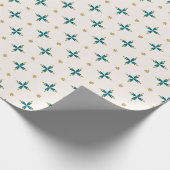 Geometric Tile Gold and green Wrapping Paper ラッピングペーパー (角)
