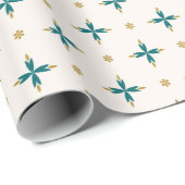 Geometric Tile Gold and green Wrapping Paper ラッピングペーパー (ロールコーナー)