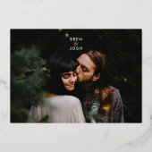 Geometric Triangle New Wave Photo Save the Date 箔招待状 (正面)