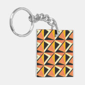 Geometric Triangle Pattern in Warm Tones キーホルダー (正面左)