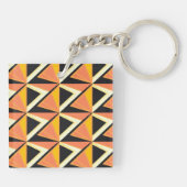 Geometric Triangle Pattern in Warm Tones キーホルダー (裏面)