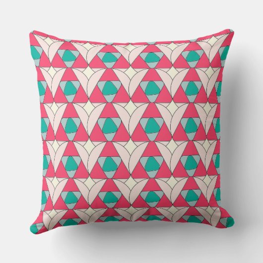 Geometric Triangle Pattern Throw Pillow クッション (裏面)