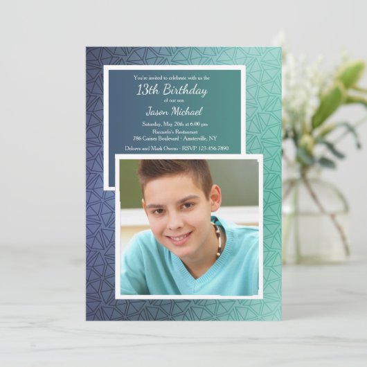 Geometric Trianglesフォト招待状 招待状 (スタンド正面)