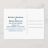 Geometric Triangles日付はがきを青で保存 案内ポストカード (裏面)