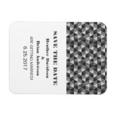 Geometric Triangles日付マグネットをグレーで保存 マグネット (横)