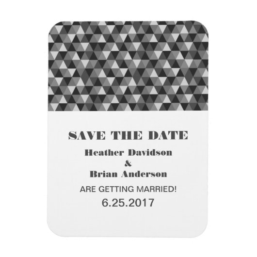 Geometric Triangles日付マグネットをグレーで保存 マグネット (縦)