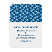 Geometric Triangles日付マグネットを青で保存 マグネット (縦)