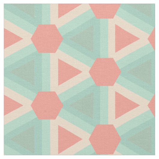 Geometric Triangles in Succulent color pallet ファブリック (クローズアップ)