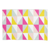 Geometric Triangles Pink And Yellow Pattern 枕カバー (正面)