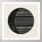 Geometric Tribal Pattern Eclipse Moon Art Print ポスター (正面)