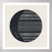 Geometric Tribal Pattern Eclipse Moon Art Print ポスター (正面)