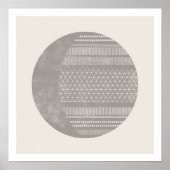 Geometric Tribal Pattern Eclipse Moon Art Print ポスター (正面)