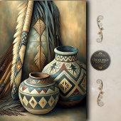 Geometric Tribal Pots & Arrows Decoupage 薄葉紙