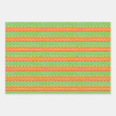 Geometric Tribal Retro Mid-Century Pattern ラッピングペーパーシート (正面2)