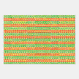 Geometric Tribal Retro Mid-Century Pattern ラッピングペーパーシート