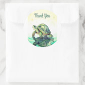 Geometric Turtle “Thank You” ステッカー – モダンな海洋 (バッグ)
