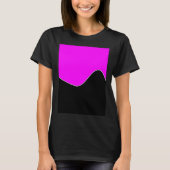 GEOMETRIC TWO TONE PATTERN FUCHSIA AND BLACK Tシャツ (正面)