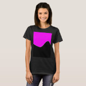 GEOMETRIC TWO TONE PATTERN FUCHSIA AND BLACK Tシャツ (正面フル)
