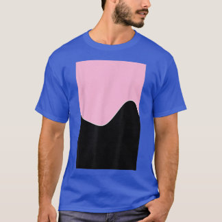 GEOMETRIC TWO TONE WAVE PATTERN COTTON CANDY PINK  Tシャツ