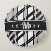 Geometric Urban Art Personalized Pillow ラウンドクッション (裏面)