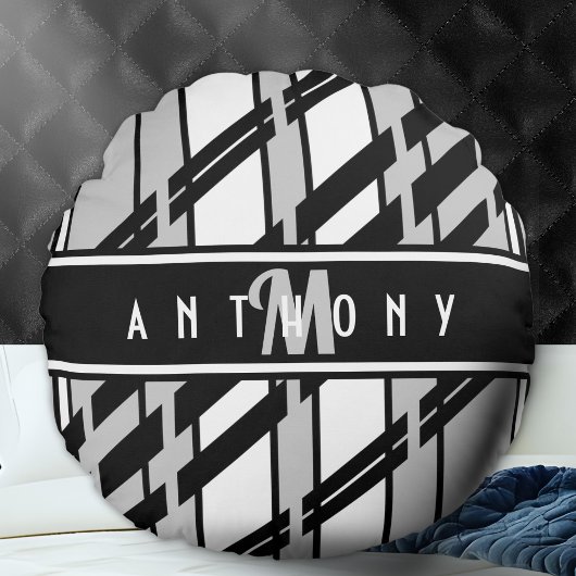 Geometric Urban Art Personalized Pillow ラウンドクッション