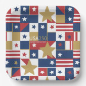 Geometric USA250 7月4日 ID1315 ペーパープレート (正面)