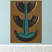 Geometric Vertical Abstract Composition キャンバスプリント (インサイチュ (ウッドフロア))