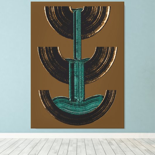 Geometric Vertical Abstract Composition キャンバスプリント (インサイチュ (ウッドフロア))