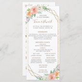 Geometric Waterカラーフラワー結婚ズのタイムライン プログラム (正面/裏面)