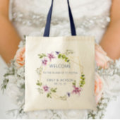 Geometric Watercolor Floral Welcome Tote Bag トートバッグ