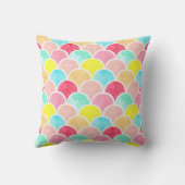 geometric watercolor seamless pattern, scales of m クッション (裏面)
