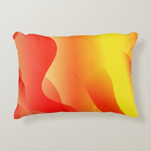 Geometric Wave Shape with Gradient Blurred Abstrac アクセントクッション (正面)