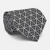 geometric white hexegon pattern black background ネクタイ (ロール)