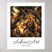 Geometric Wild Horse Abstract Art ポスター (正面)
