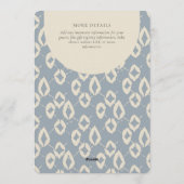 Geometric Wobbly Argyle Gender Neutral Blue Beige 招待状 (裏面)