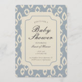 Geometric Wobbly Argyle Gender Neutral Blue Beige 招待状 (正面)