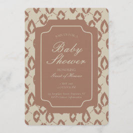 Geometric Wobbly Argyle Gender Neutral Brown Beige 招待状