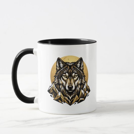 Geometric Wolf Head Mug | マウンテンワイルドライフコーヒー マグカップ (左)