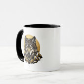 Geometric Wolf Head Mug | マウンテンワイルドライフコーヒー マグカップ (正面左)
