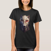 Geometric Wolf Head Polygon Low Poly Tシャツ (正面)