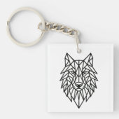 Geometric Wolf Keychain キーホルダー (正面)