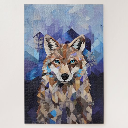 Geometric Wolf Mountain Blanket ジグソーパズル (縦)