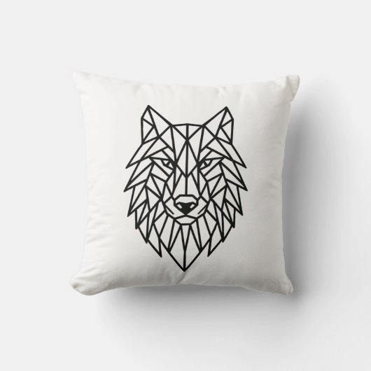 Geometric Wolf Pillow クッション (正面)