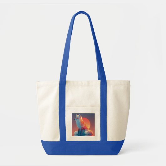 Geometric Wolf Silhouette |Modern Polygon Wildlife トートバッグ (正面)