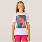Geometric Wolf Silhouette |Modern Polygon Wildlife Tシャツ (正面フル)