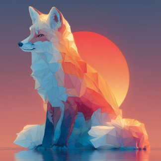 Geometric Wolf Silhouette |Modern Polygon Wildlife Tシャツ
