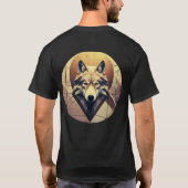 Geometric Wolf Spirit – Sacred Animal Design Tシャツ (裏面)