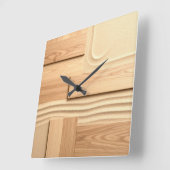 Geometric Wood On Sand Design スクエア壁時計 (傾斜)