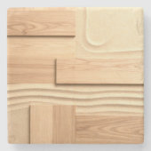 Geometric Wood On Sand Design ストーンコースター (正面)